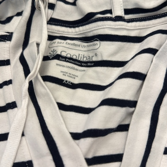 Women's Catalina Beach Cover-Up Dress White/Navy Stripe size XXL - Picture 2 of 10